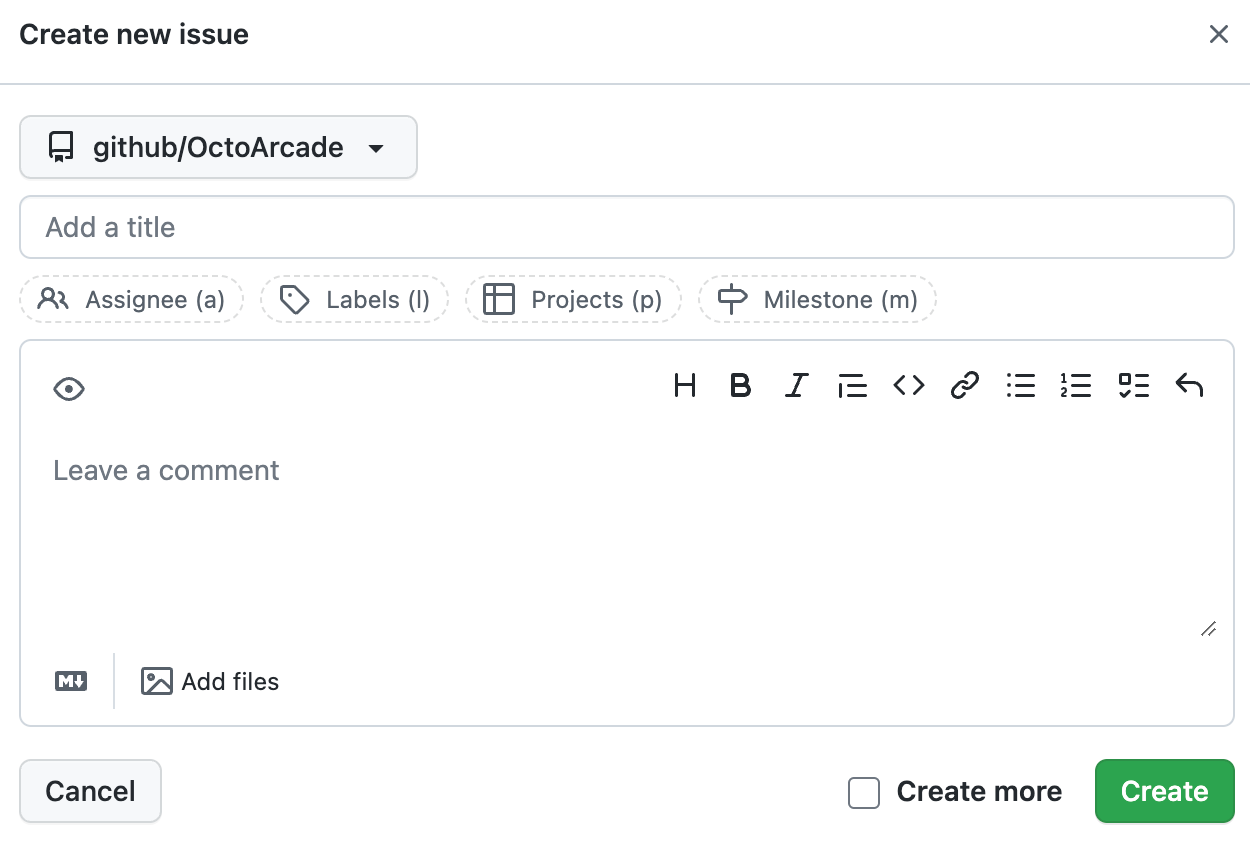 GitHub の Issue 作成フォーム